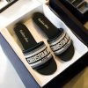 Letter Embroidered Low-Heeled Slipper