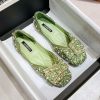 Korean style Ladies flat Nagra shoes Lemon Green / code=n4l