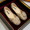 Korean style Ladies flat Nagra shoes Golden / code=n4gl