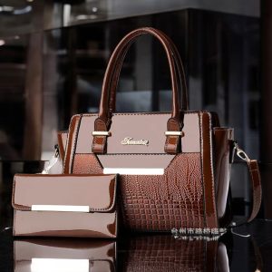 HandBag Crocodile Pattern Exclussive Combo Handbags-Brown / code=1000c