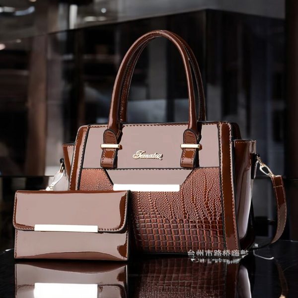 HandBag Crocodile Pattern Exclussive Combo Handbags-Brown / code=1000c