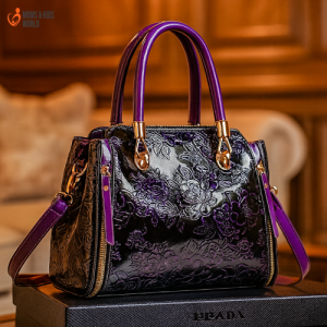 Women's   hand-painted carved handbag burgundy / code=expr10vr