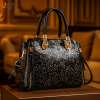 Women's hand-painted carved handbag black / code=expr10b