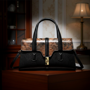 Elegant Snake Printed Bag Black Brown / code=esp1b