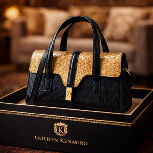 Elegant Snake Printed  Bag Black Golden/ code=esp1y )