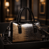 Shiny Leather Fashion Stone Pattern Handbag Golden / code=1001gl