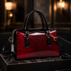 Shiny Leather Fashion Stone Pattern Handbag Read / code=1001r