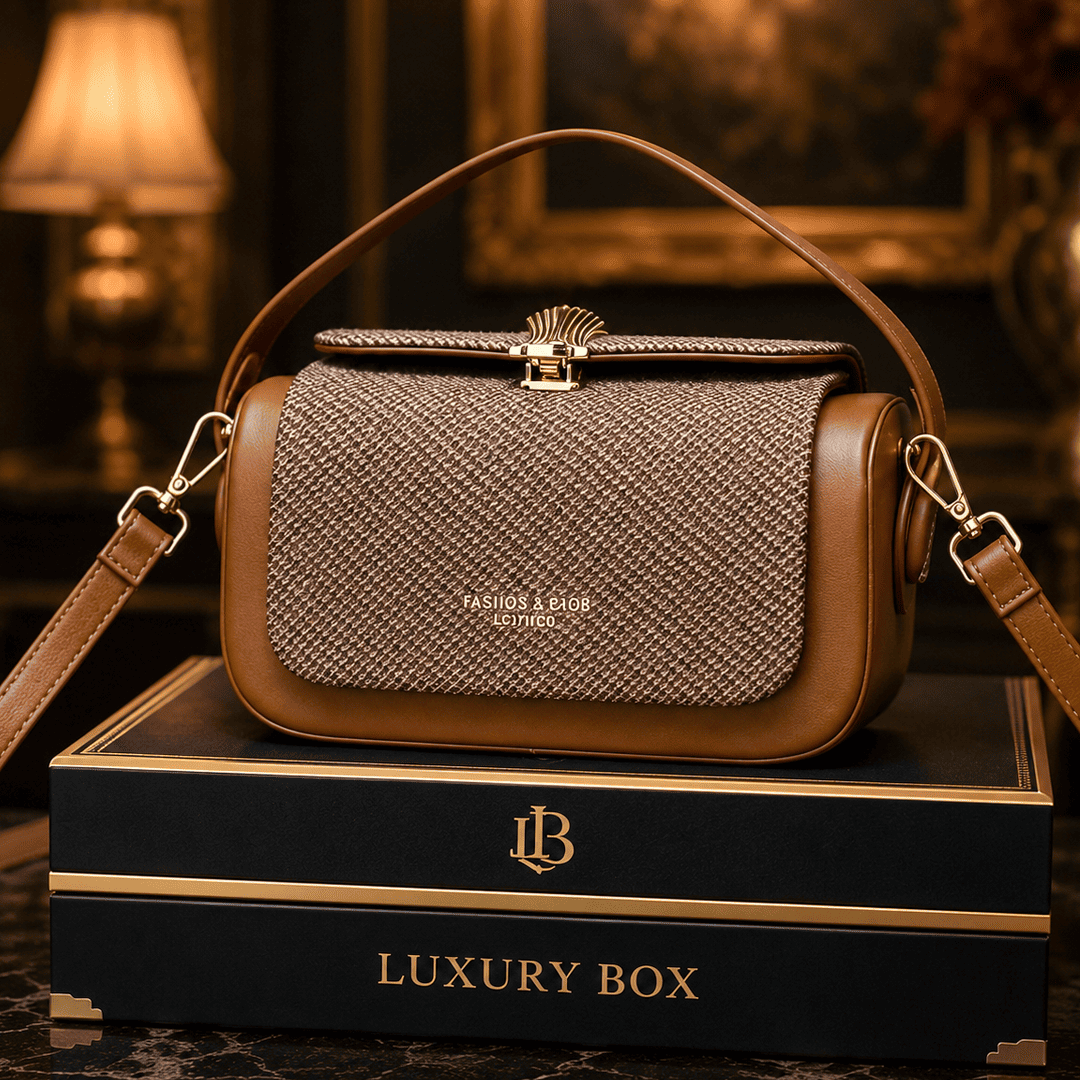Cross-Border Fashion High-End Square Bag for Women Brown