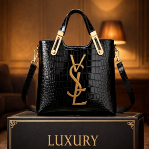 Genuine Leather Stylish  Handbag Black/ code=ysl2b