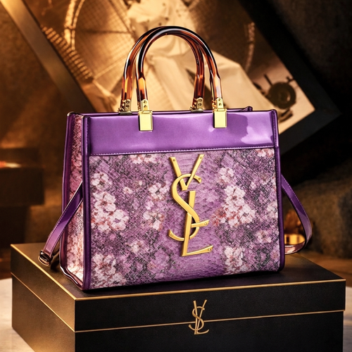 Fashionable and Versatile Snake Pattern Handbags Purpel / code:ysl4pr